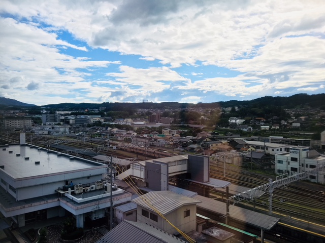 JR中津川駅の横にある「にぎわいプラザ」の６階から見た風景