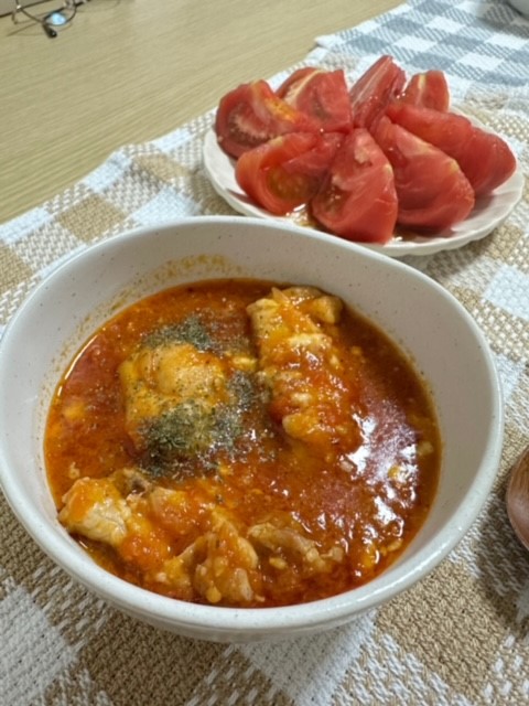 地元のトマト農家さんのトマトで！
