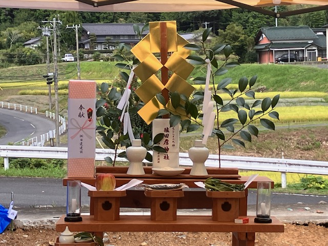 中津川で地鎮祭　 土地に感謝して家づくり