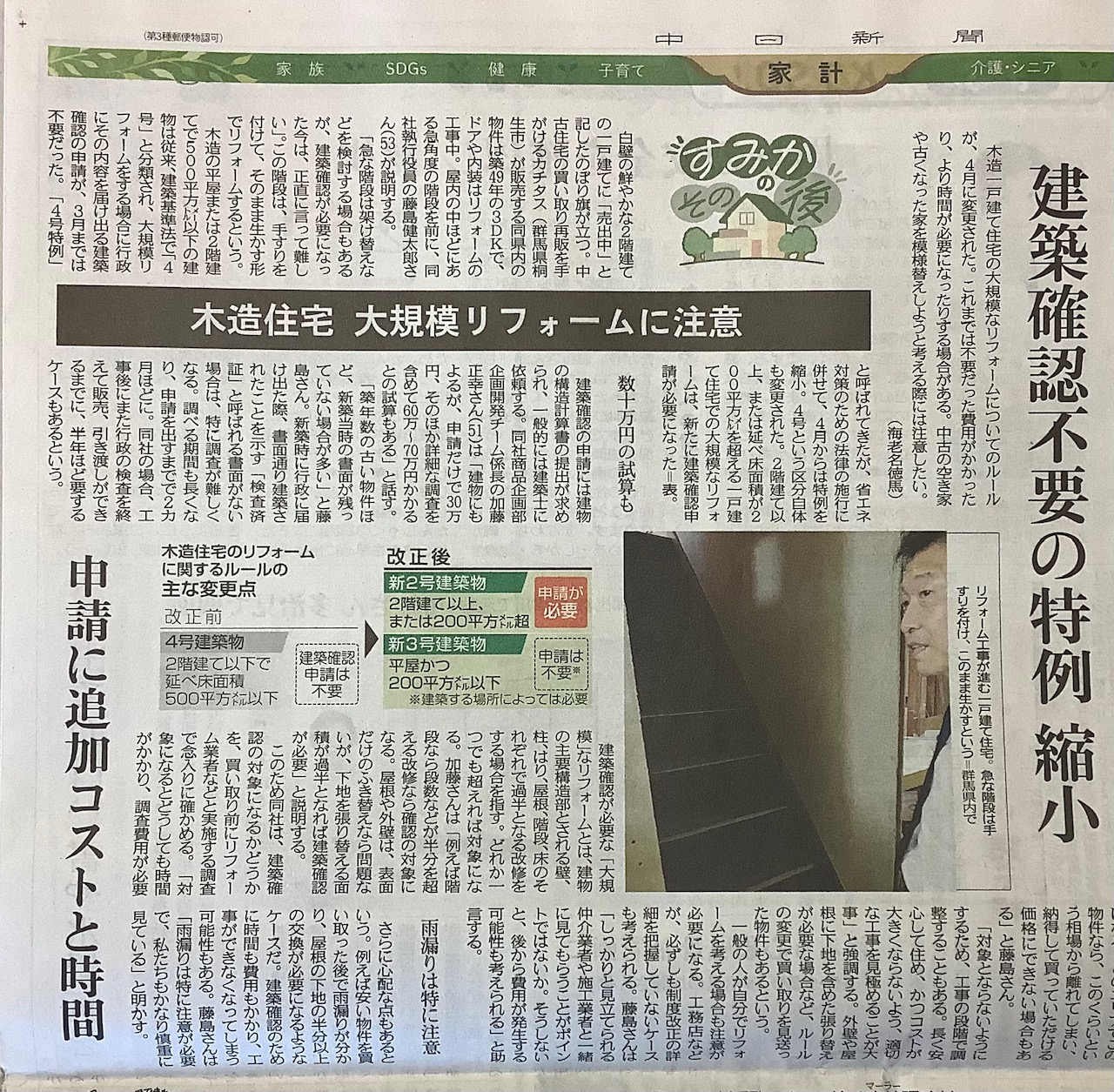 木造住宅・大規模リフォーム注意