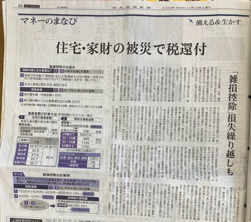 災害時に役立つ!住宅・家財の被災で受けられる税還付を知ろう